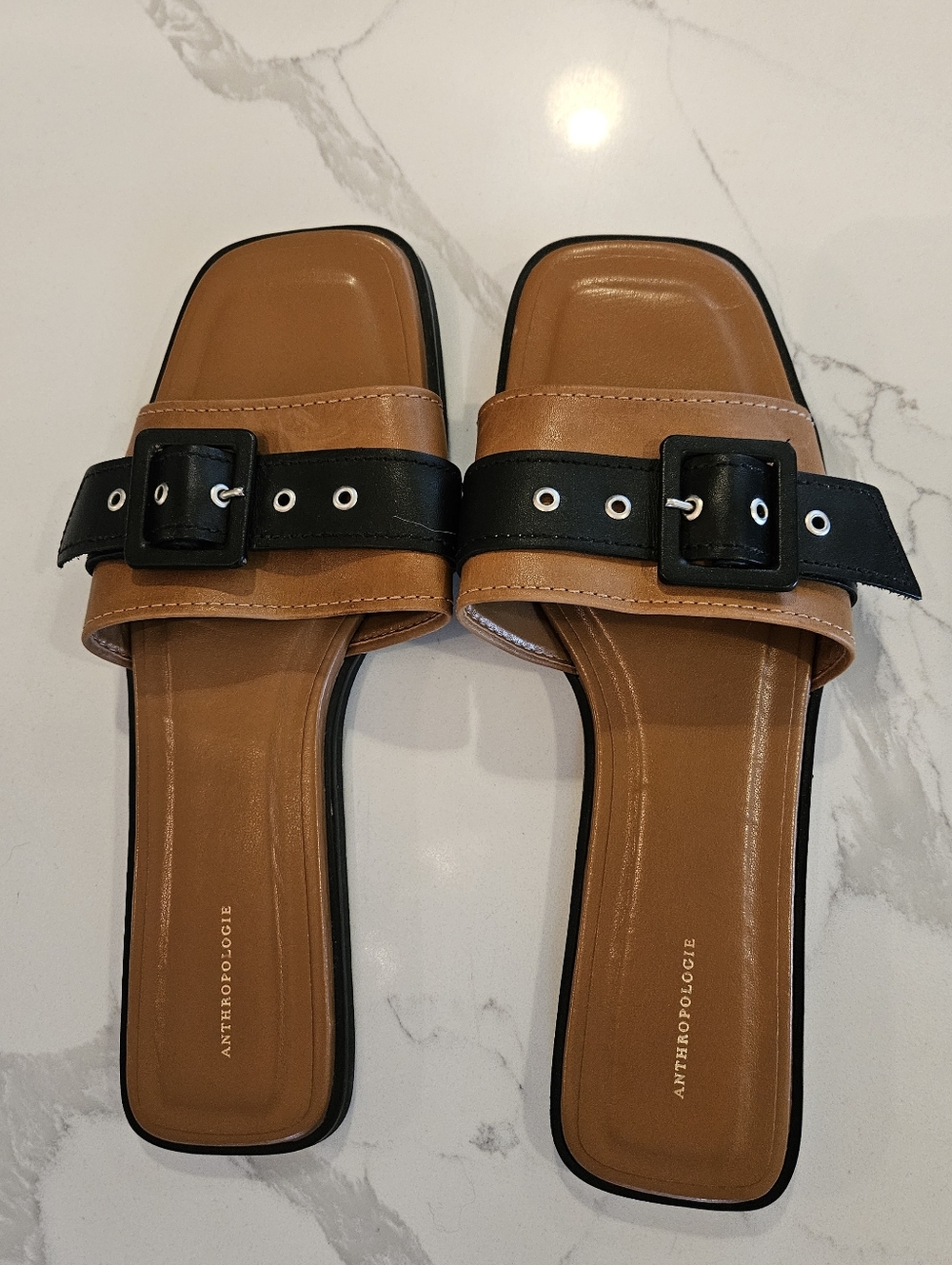 Anthropologie Kimbra Slide Sandals- black